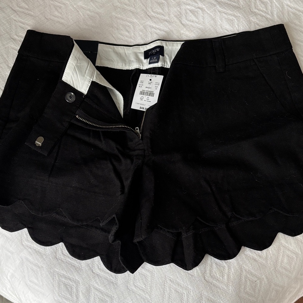 J. Crew Black Scalloped Women's Shorts